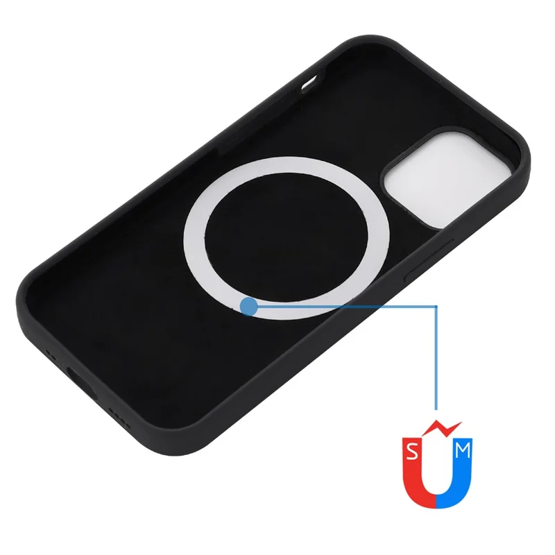 For iPhone 15 Pro Compatible with MagSafe Wireless Charging Phone Case Soft Anti-scratch Silicone Cover - Black - 4
