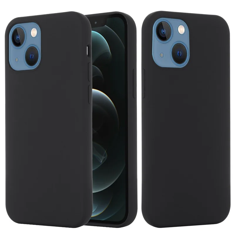 For iPhone 15 Soft Silicone Phone Case Slim Phone Cover Compatible with MagSafe Wireless Charging - Black - 3