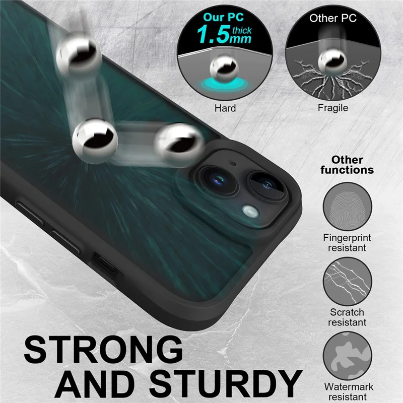 Combat X Mode Series for iPhone 15 Four Corner Shockproof Phone Case TPU + PC Back Cover - Black - 2