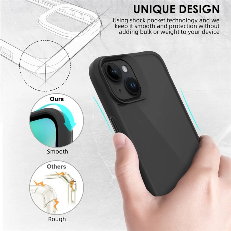 Combat X Mode Series for iPhone 15 Four Corner Shockproof Phone Case TPU + PC Back Cover - Black - 7