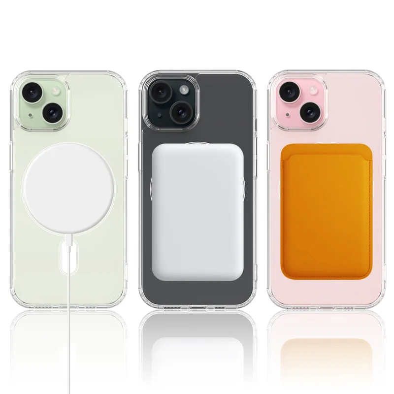 Clear Phone Case for iPhone 15 , Magnetic Ring Acrylic+TPU Phone Shell Cover Compatible with MagSafe - 4