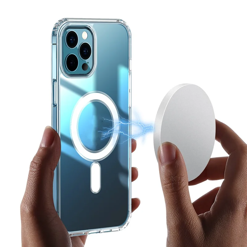 For iPhone 15 Pro Max Mobile Phone Case Clear Design Magnetic Ring Acrylic+TPU Phone Shell Cover Compatible with MagSafe - 3