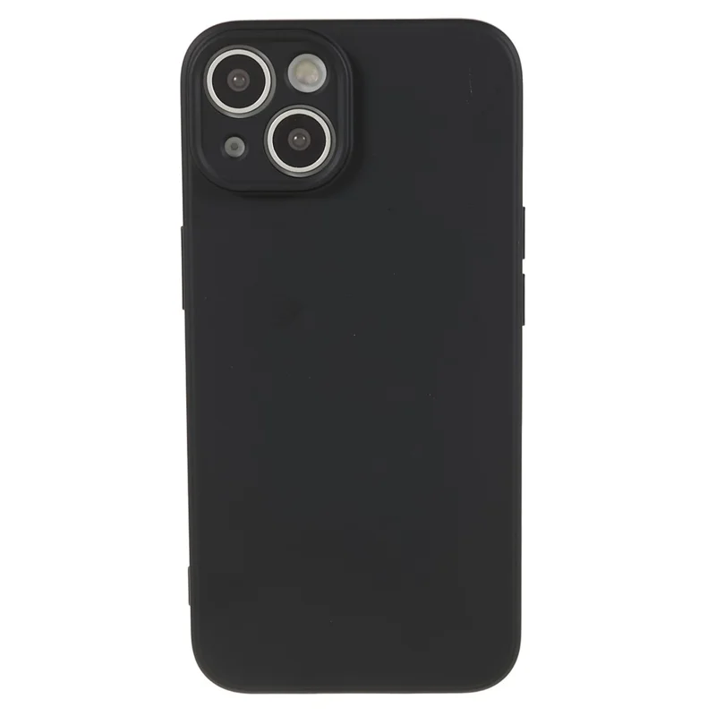 Fiber Lining Shell for iPhone 15 Plus Candy Color TPU Phone Case Rubberized Phone Cover - Black - 2