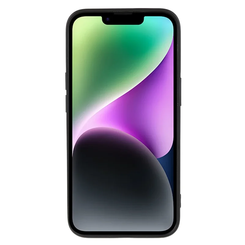 Fiber Lining Shell for iPhone 15 Plus Candy Color TPU Phone Case Rubberized Phone Cover - Black - 3