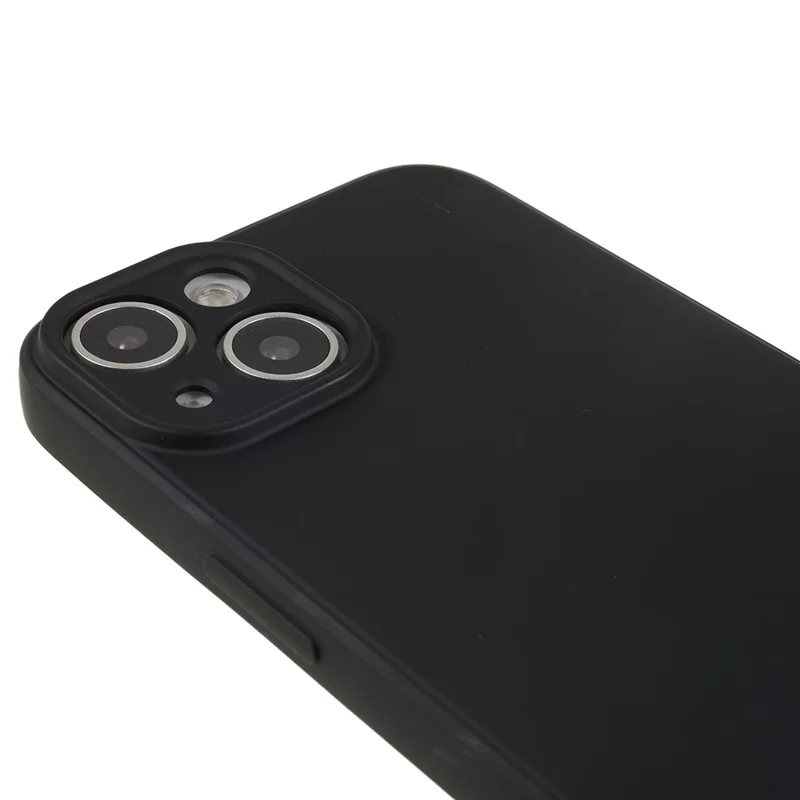 Fiber Lining Shell for iPhone 15 Plus Candy Color TPU Phone Case Rubberized Phone Cover - Black - 7