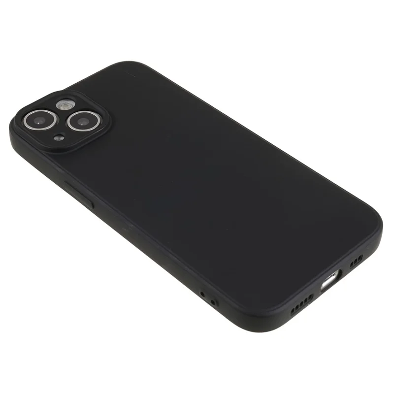 Fiber Lining Shell for iPhone 15 Candy Color Anti-Drop TPU Phone Case Rubberized Phone Cover - Black - 4