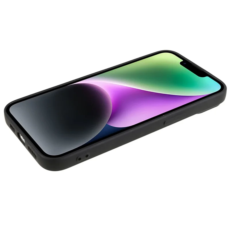 Fiber Lining Shell for iPhone 15 Candy Color Anti-Drop TPU Phone Case Rubberized Phone Cover - Black - 5