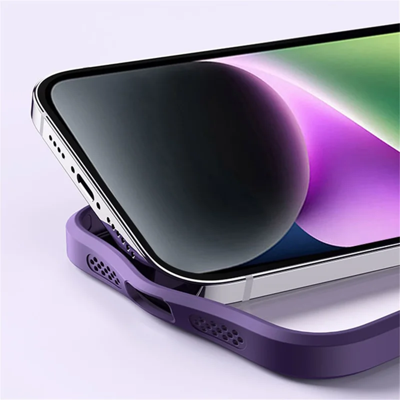 Kickstand Magnetic Case for iPhone 15 Plus , Shockproof TPU+Acrylic Matte Phone Cover - Purple - 8