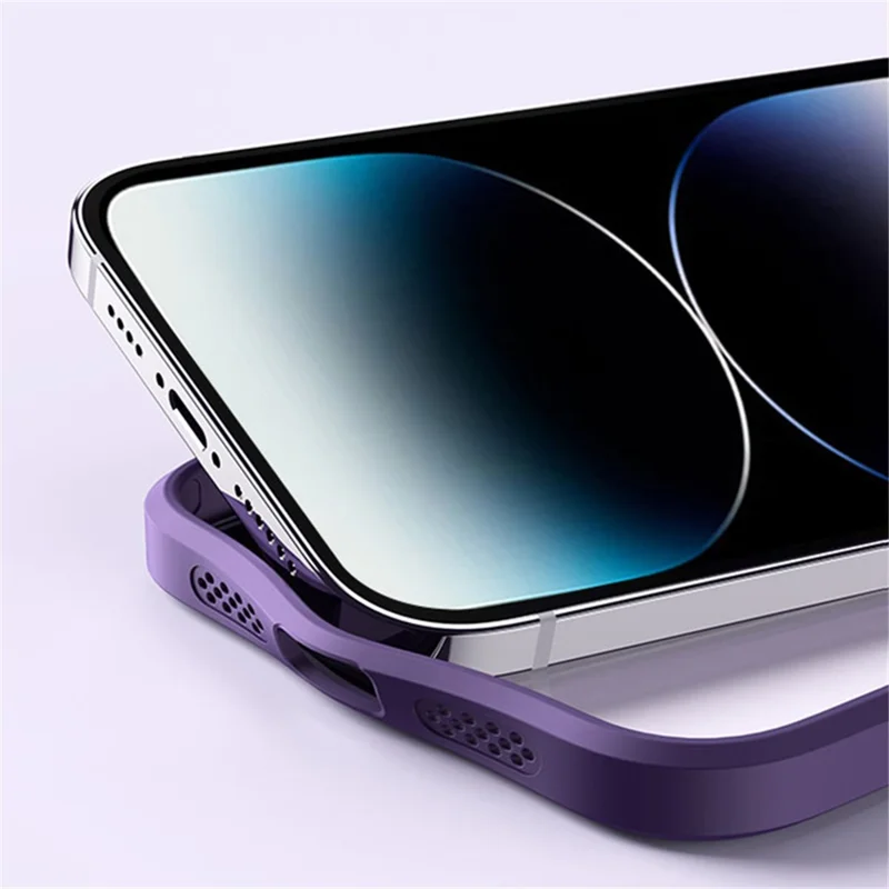 Magnetic Matte Case for iPhone 15 Pro Max , TPU+Acrylic Drop Protection Invisible Kickstand Phone Cover - Purple - 7
