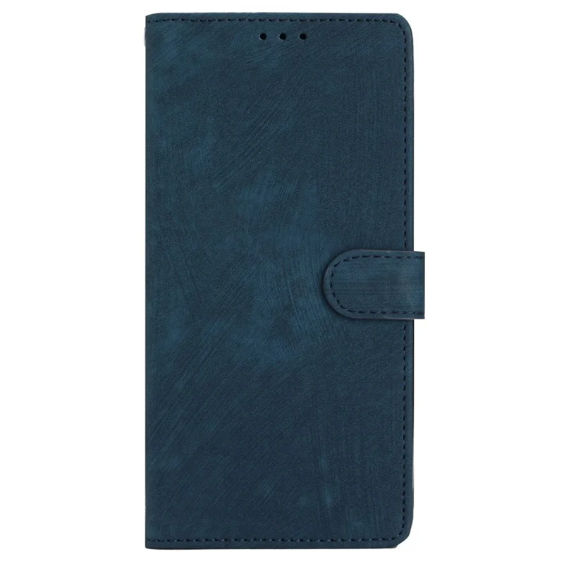 For iPhone 15 Plus Stand Skin-touch Cell Phone Cover PU Leather Wallet Slim-Fit Mobile Phone Case - Blue - 6