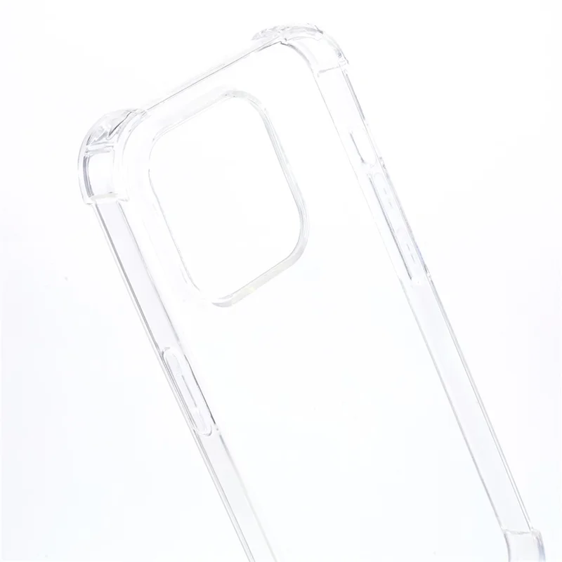 For iPhone 15 Pro Max Thicken Four Corner Anti-drop Cover Clear TPU Phone Case with Lanyard - 4