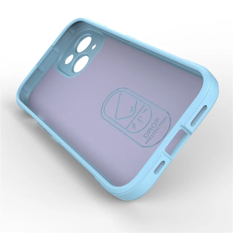 For iPhone 15 Plus Rugged Phone Back Cover Dustproof TPU Case Anti-drop Phone Shell - Baby Blue - 2