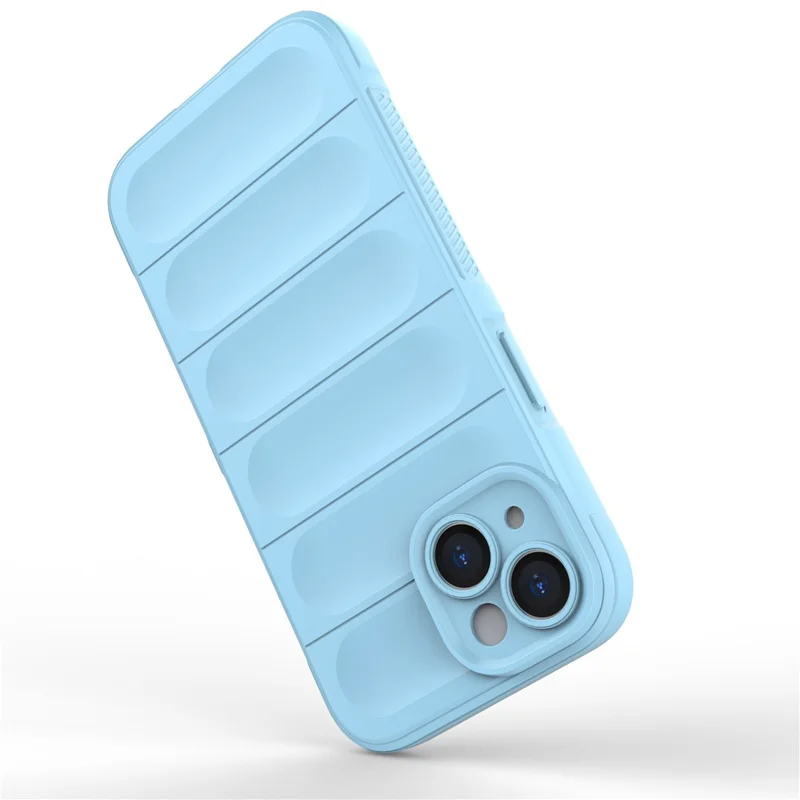 For iPhone 15 Plus Rugged Phone Back Cover Dustproof TPU Case Anti-drop Phone Shell - Baby Blue - 3
