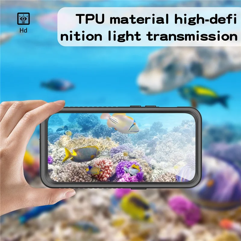 FS Series For iPhone 15 Pro IP68 Waterproof Drop-proof Phone Case Clear Back Diving Swimming Cover - 4