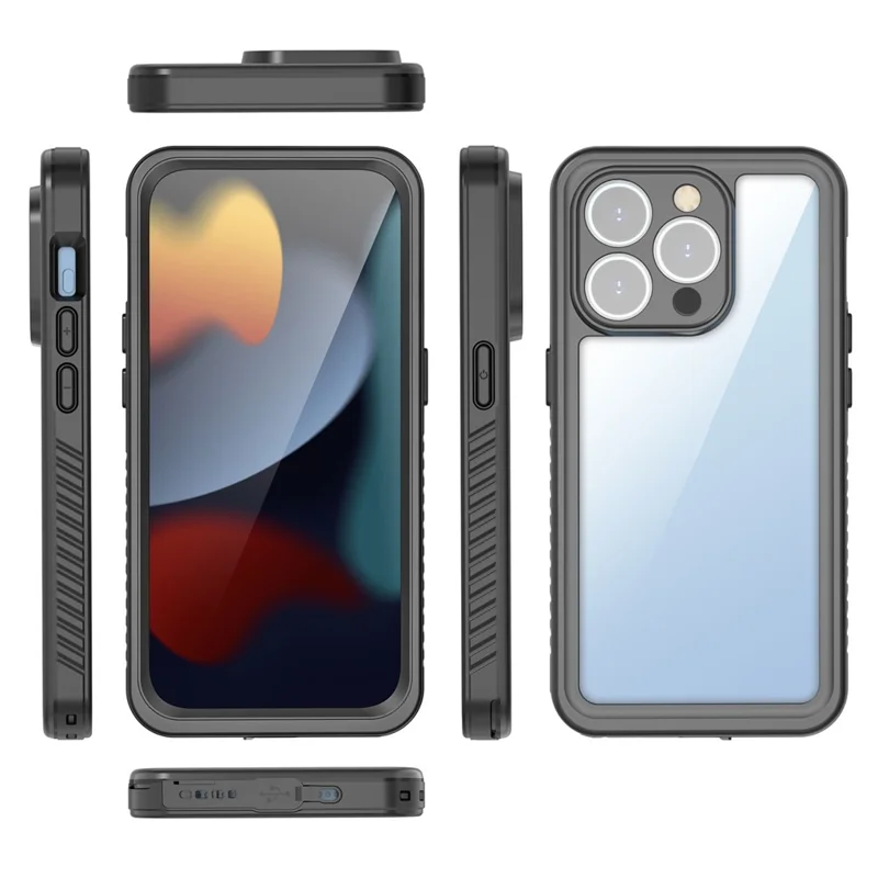 FS Series For iPhone 15 Pro IP68 Waterproof Drop-proof Phone Case Clear Back Diving Swimming Cover - 9