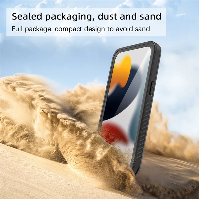 REDPEPPER FS Series for iPhone 15 Full Body Sandproof Case Clear Back Panel IP68 Waterproof Phone Cover - 7