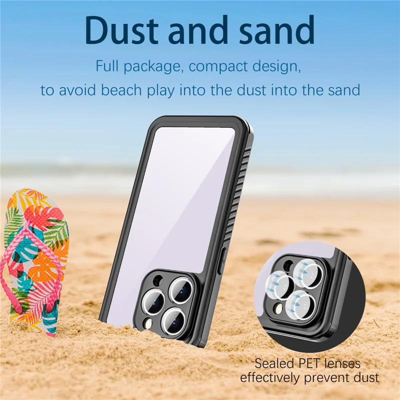 REDPEPPER FS Series for iPhone 15 Pro Max IP68 Waterproof Cellphone Case Clear Back Panel Underwater Diving Cover - 5