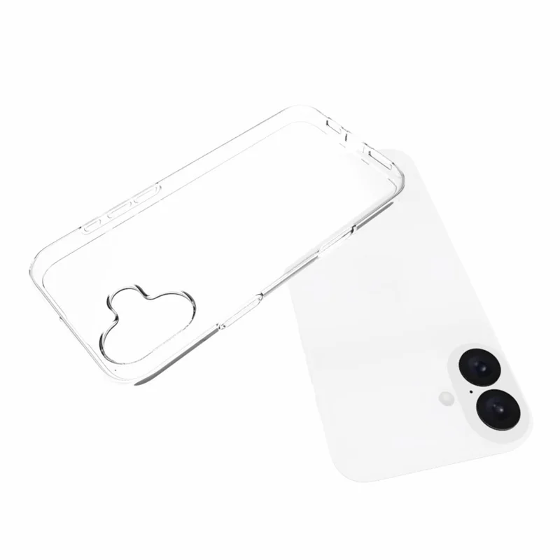 For iPhone 16 Plus Phone Cover Non-Slip TPU Watermark-Free Glossy Clear Case - 7