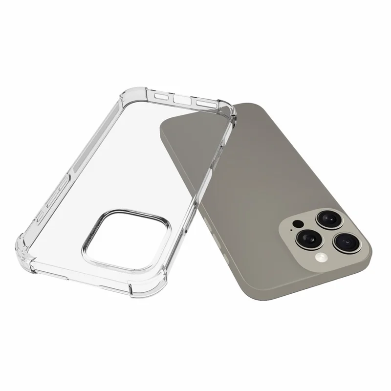 For iPhone 16 Pro Max Case Drop Protection Anti-Slip Transparent TPU Phone Cover - 3