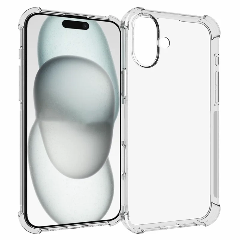 For iPhone 16 Plus Slim-Fit Phone Case TPU Shell Non-Slip HD Transparent Mobile Phone Cover - 1
