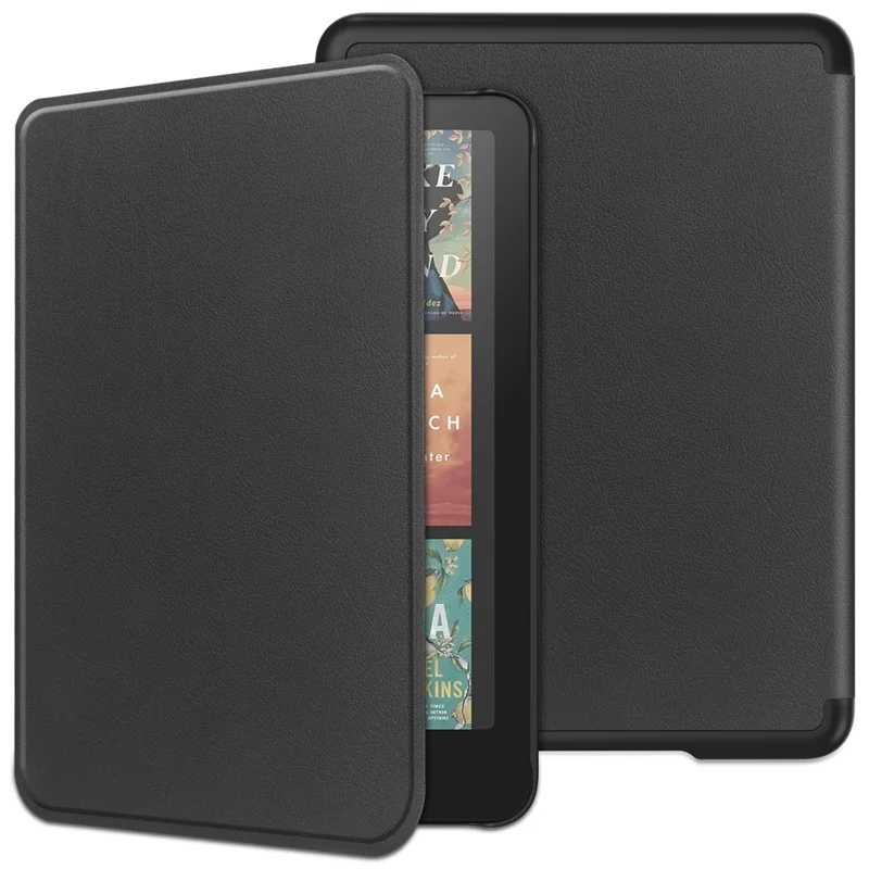 For Amazon Kindle Paperwhite (2024) / Kindle Colorsoft Case PC + PU E-Reader Cover Support Auto Wake / Sleep - Black - 1