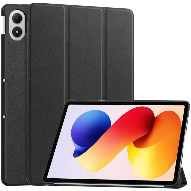 For Xiaomi Poco Pad M1 / Redmi Pad 2 Pro Case Anti-Drop Leather Stand Tablet Cover - Black - 1