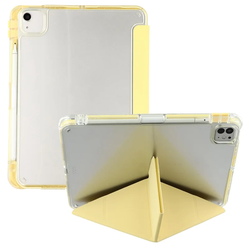 MUTURAL Crystal Shield Case for iPad Air 13 (2026) / (2025) / (2024) / iPad Pro 12.9 (2022) / (2021) / (2020) Trifold Stand Tablet Cover - Yellow - 1