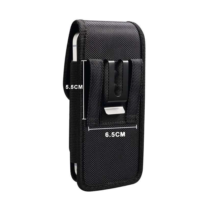 6.7 / 6.9 inch Phone Case Holster for iPhone 17 Pro Max / 16 Plus / 16 Pro Max / Samsung Galaxy S26 Ultra / S25 Ultra Magnetic Oxford Fabric Belt Clip Waist Bag with Card Slot - 11