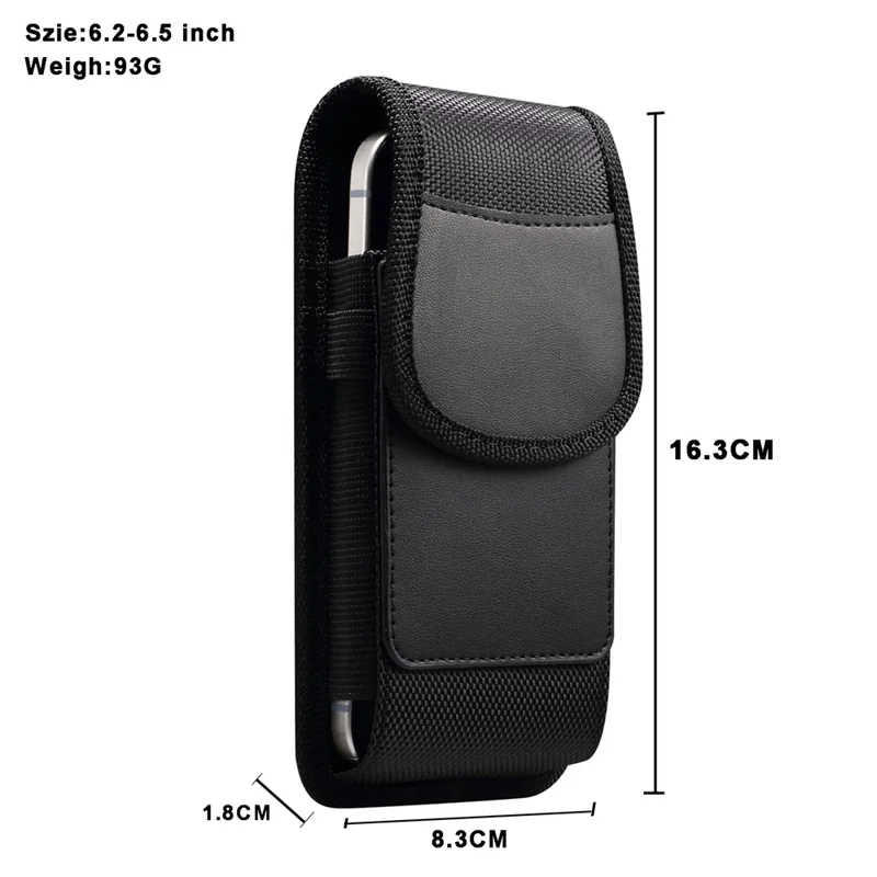 6.7 / 6.9 inch Phone Case Holster for iPhone 17 Pro Max / 16 Plus / 16 Pro Max / Samsung Galaxy S26 Ultra / S25 Ultra Magnetic Oxford Fabric Belt Clip Waist Bag with Card Slot - 12