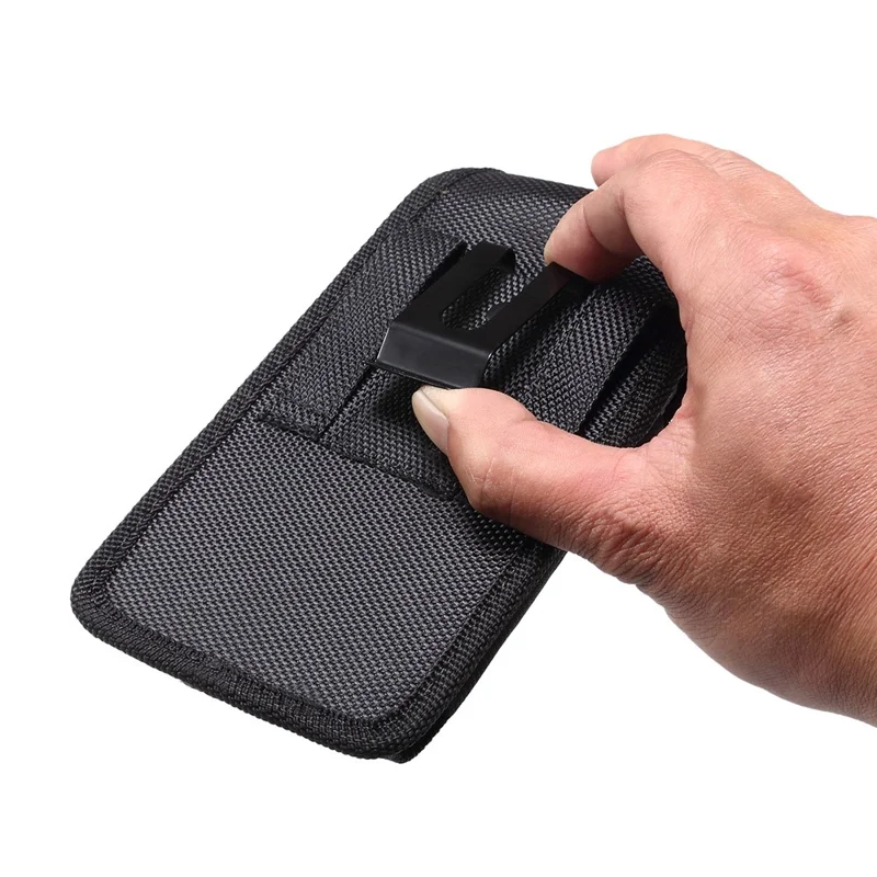 6.7 / 6.9 inch Phone Case Holster for iPhone 17 Pro Max / 16 Plus / 16 Pro Max / Samsung Galaxy S26 Ultra / S25 Ultra Magnetic Oxford Fabric Belt Clip Waist Bag with Card Slot - 5