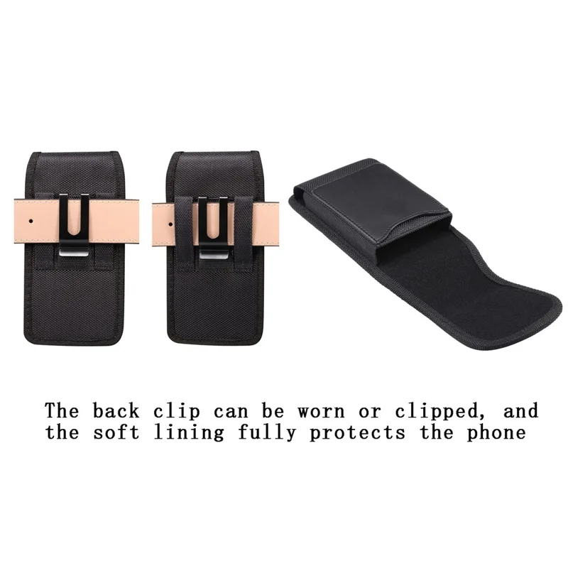 6.7 / 6.9 inch Phone Case Holster for iPhone 17 Pro Max / 16 Plus / 16 Pro Max / Samsung Galaxy S26 Ultra / S25 Ultra Magnetic Oxford Fabric Belt Clip Waist Bag with Card Slot - 7