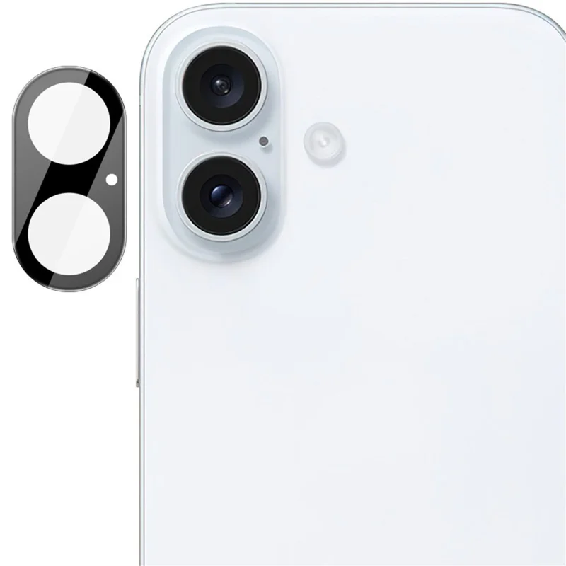 IMAK For iPhone 16 / 16 Plus Camera Lens Protector+Acrylic Lens Cap Tempered Glass Lens Film HD Clear (Black Version) - 5
