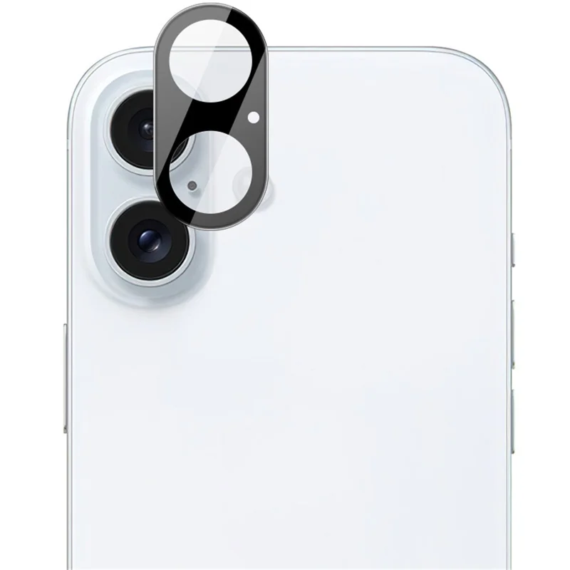 IMAK For iPhone 16 / 16 Plus Camera Lens Protector+Acrylic Lens Cap Tempered Glass Lens Film HD Clear (Black Version) - 6