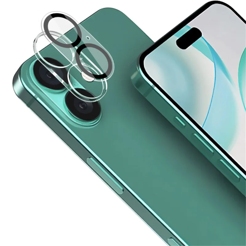 IMAK For iPhone 16 / 16 Plus Camera Lens Film Acrylic Lens Cap + Tempered Glass Lens Film - 1