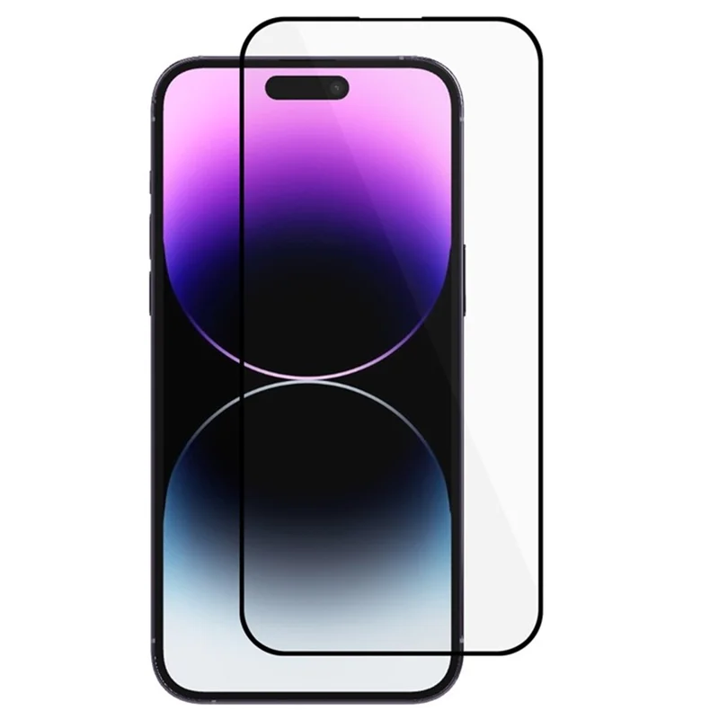For iPhone 16 Full Screen Protector Silk Printing Tempered Glass Film - 1