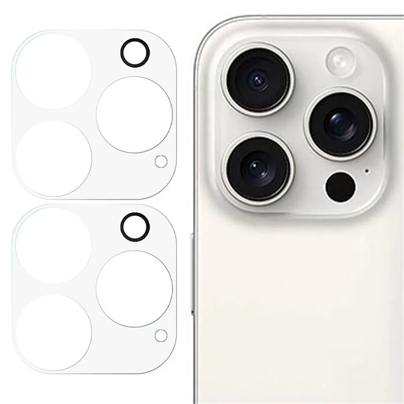 2Pcs For iPhone 16 Pro / 16 Pro Max Camera Lens Protector 3D Arc Edge Tempered Glass Lens Film - 1