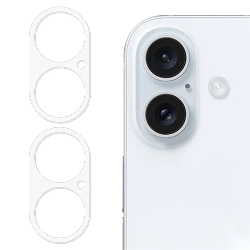 2Pcs For iPhone 16 / 16 Plus Camera Lens Protector 3D Arc Edge Tempered Glass Lens Film - 1