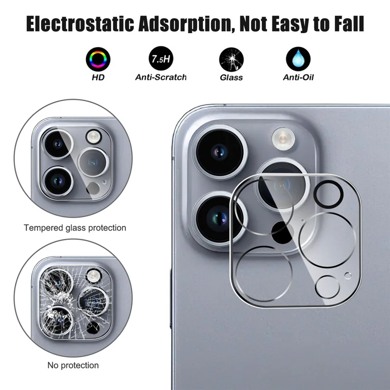 For iPhone 16 Pro Max / 16 Pro Camera Lens Protector Tempered Glass HD Anti-Explosion Phone Lens Film - 3
