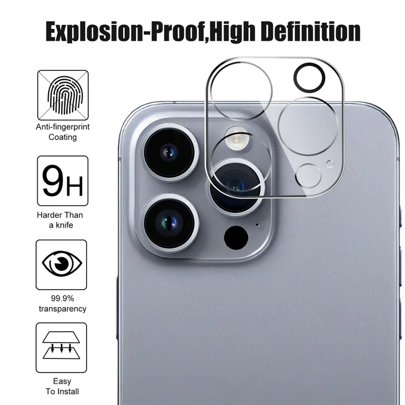 For iPhone 16 Pro Max / 16 Pro Camera Lens Protector Tempered Glass HD Anti-Explosion Phone Lens Film - 4