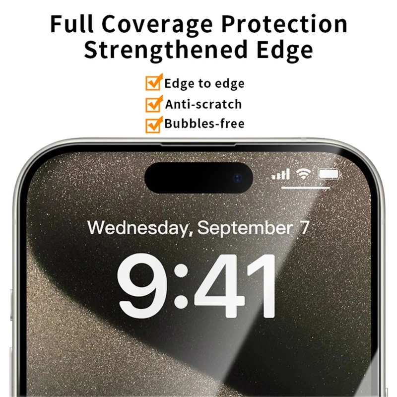 For iPhone 16 Screen Protector High Aluminum-Silicon Glass 2.5D, HD Clear - 2