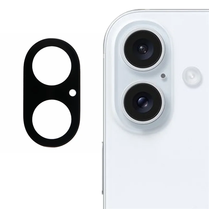 For iPhone 16 / 16 Plus Tempered Glass Lens Protector Silk Printing Camera Lens Film - 1