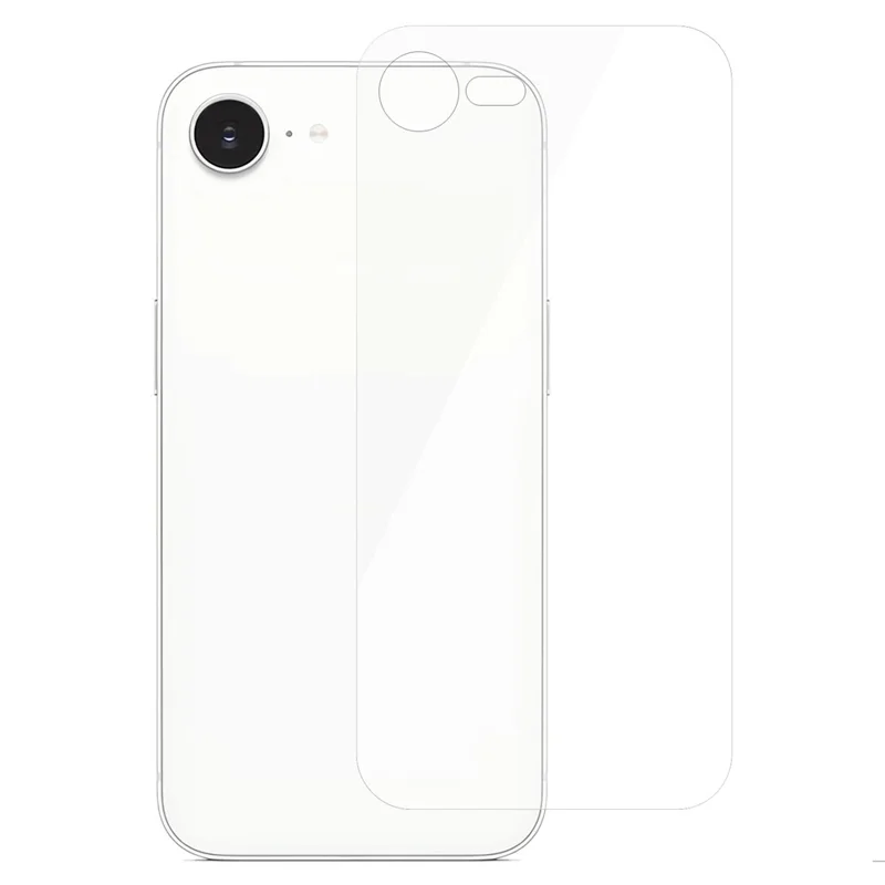 For iPhone 17e / 16e Tempered Glass Phone Back Protector 0.3mm Arc Edge HD Clear Back Film - 1