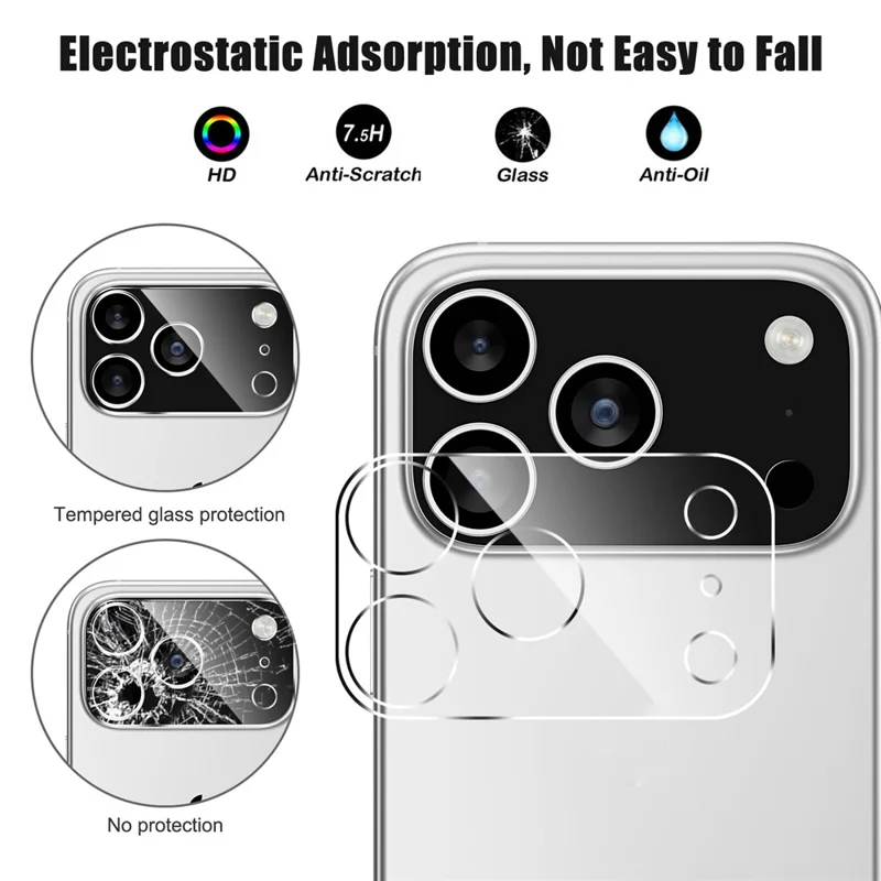 For iPhone 17 Pro Camera Lens Protector Arc Edge Clear Tempered Glass Film - 3