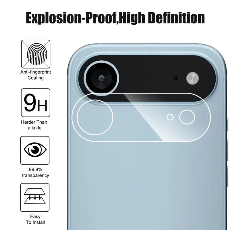 For iPhone Air Camera Lens Protector Arc Edge Clear Tempered Glass Film - 4