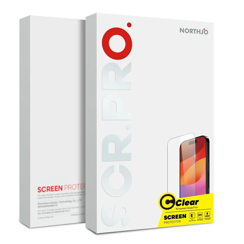 NORTHJO A+ For iPhone 17 Screen Protector Clarity 0.3mm 2.5D Tempered Glass Film - 4
