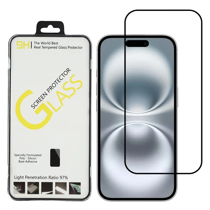For iPhone 17 Pro Max Screen Protector Silk Printing Full Glue Crystal Clear Tempered Glass Film - 1