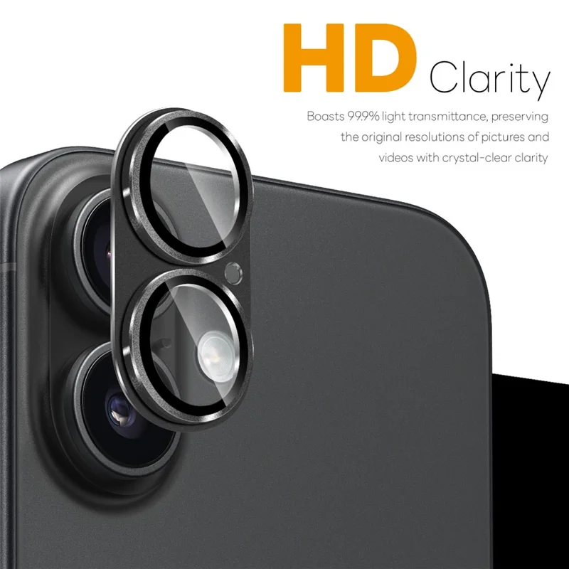 NORTHJO For iPhone 17 Camera Lens Protector Matte Integrated Metal Tempered Glass Lens Film - Black - 2