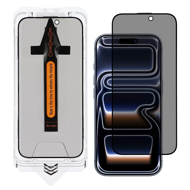 For iPhone 17 Pro Max Screen Protector Anti Spy High Aluminium Silicon Glass Film with Dust Removal Tool - 1