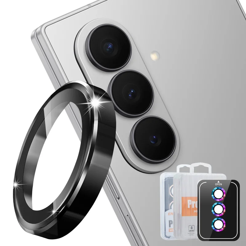 Hat Prince for Samsung Galaxy Z Fold8 Ultra Camera Lens Protector ENKAY HAT PRINCE Metal Ring Lens Film - Black - 1