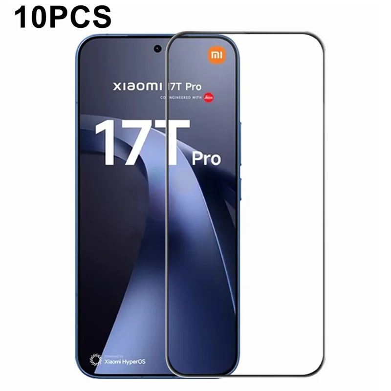 RURIHAI 10Pcs For Xiaomi 17T Pro High Aluminium-Silicon Glass Film Full Glue 0.26mm 2.5D Full Screen Protector - 1